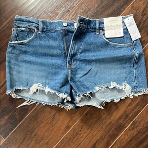 Abercrombie & Fitch Blue Jean Shorts Raw Edge